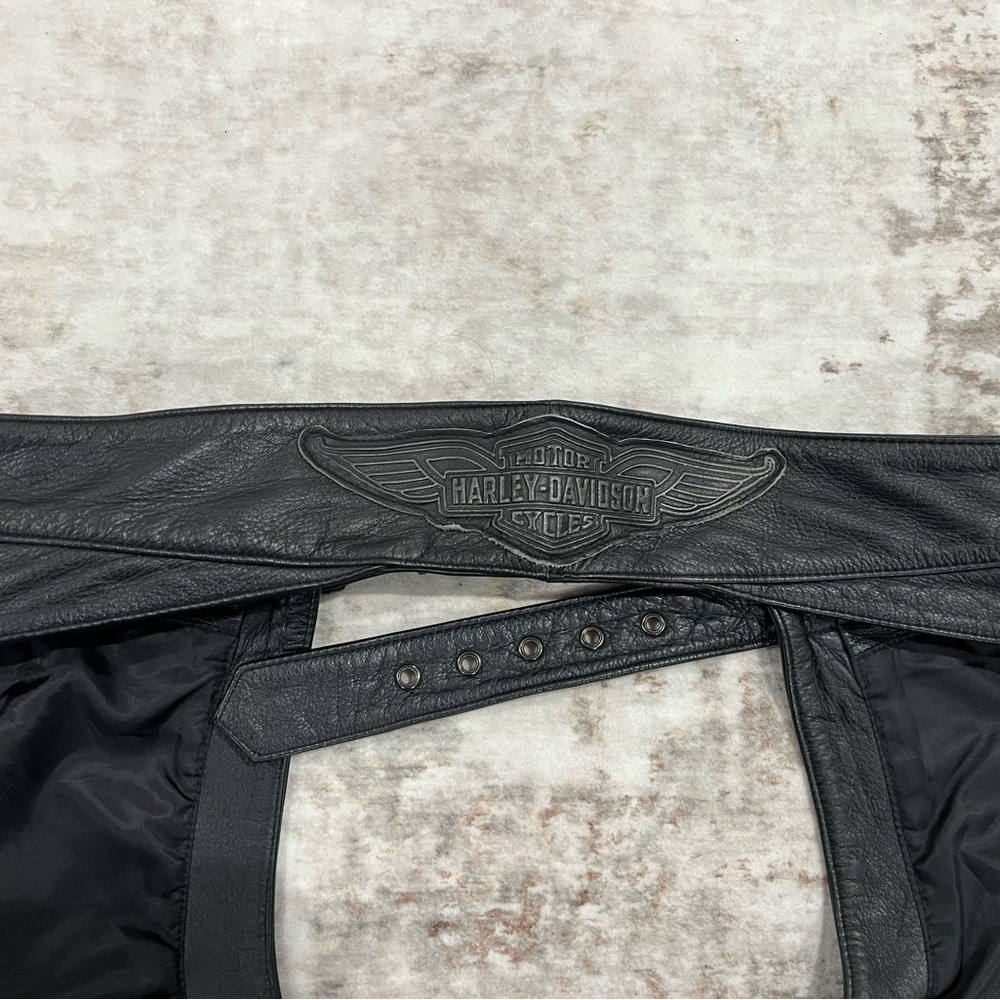 Harley Davidson Leather Motorcycle Riding Chaps Pants Size Large